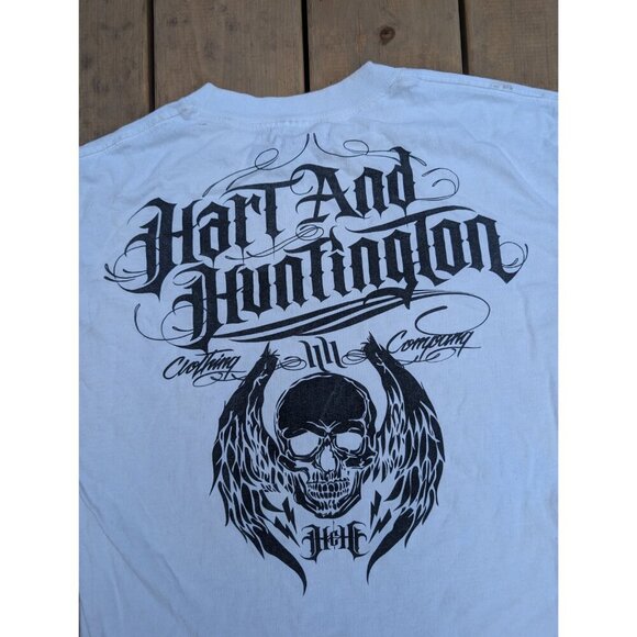 Vintage Hart & Huntington Skull Graphic T-Shirt – White, Size M - Picture 8 of 9